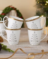 Charlotta Holiday Tree Mugs, Set of 4