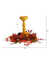 15" Harvest Fall Artificial Candelabrum Arrangement