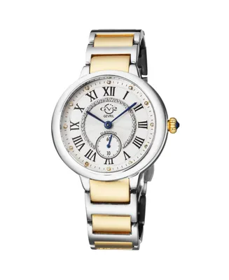 GV2 Women's Rome Two-Tone Stainless Steel and Ion Plating Swiss Quartz Bracelet Watch 36 mm