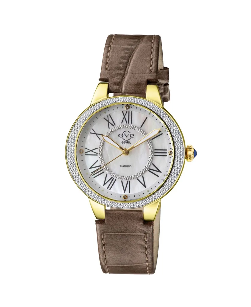 GV2 Women's Astor Ii Leather Swiss Quartz Strap Watch 36mm