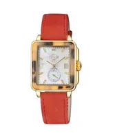 GV2 Women's Bari Tortoise Leather Swiss Quartz Strap Watch 34 mm