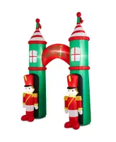 Glitzhome Lighted Inflatable Arch Gate with Soldiers Decor