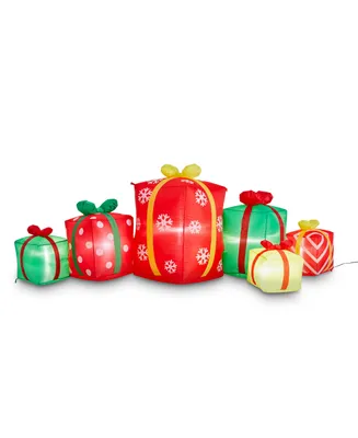 Glitzhome Lighted Inflatable Gift Boxes Decor