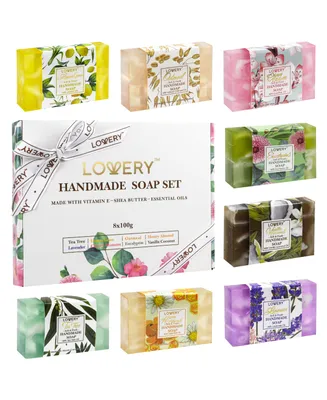 Lovery Handmade Soap Gift Set, Variety Pack Bath and Body Care Gift Set, 8 Piece