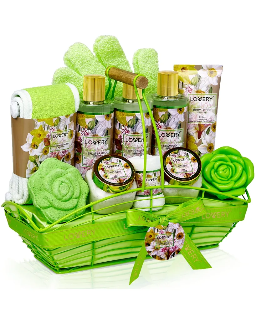 Lovery Magnolia Jasmin Body Self Care Package Gift Basket, 13 Piece