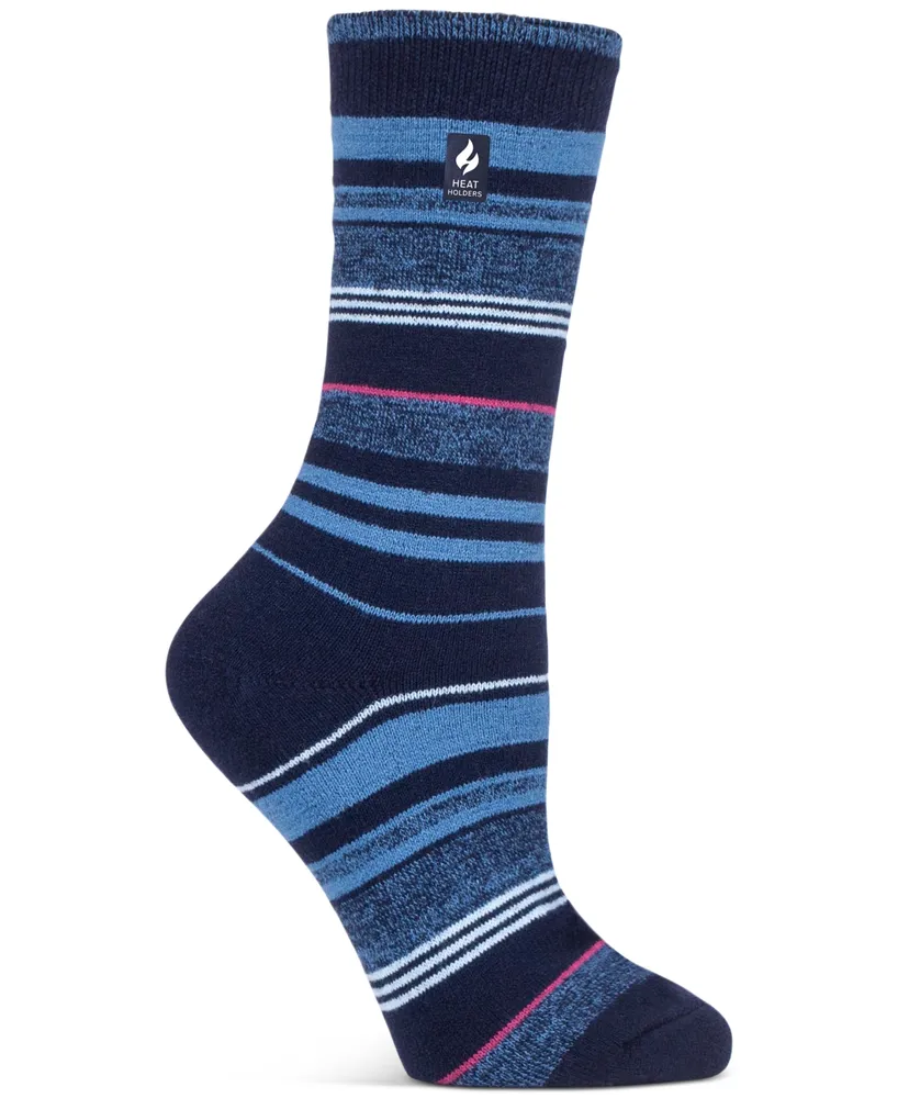 Heat Holders Women's Ultra Lite Heather Stripe Crew Socks