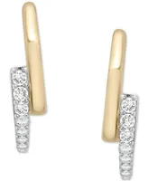 Wrapped Diamond Bypass Hoop Earrings (1/6 ct. t.w.) in 14k Gold, Created for Macy's