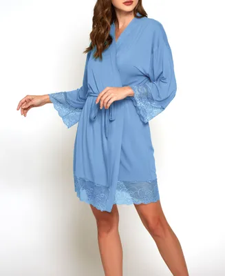 iCollection Women's Olivia Soft Viscose Lingerie Wrap Robe