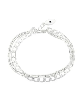 Silver Plated or Gold Flash Plated Double Strand Bracelet