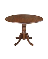 42" Dual Drop Leaf Table with 4 Splat Back Dining Chairs - 5 Piece Dining Set