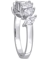 Lab-Grown Moissanite Marquise Statement Ring (1-3/4 ct. t.w.) 10k White Gold