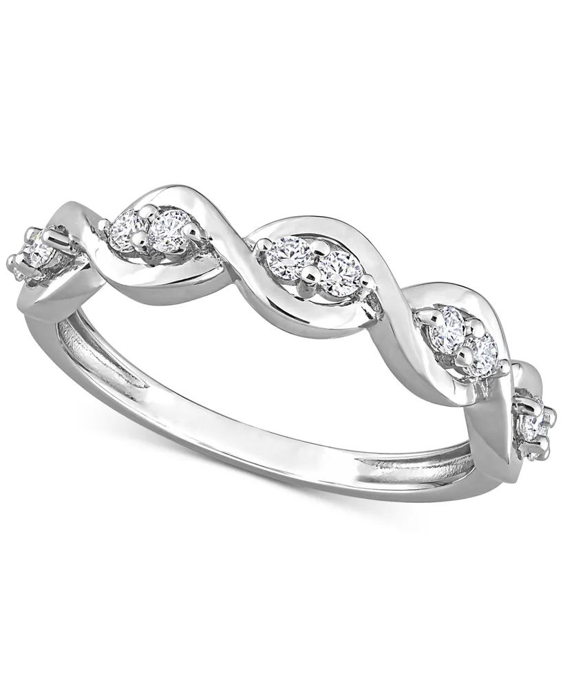 Lab-Grown Moissanite Twist Band (1/4 ct. t.w.) Sterling Silver