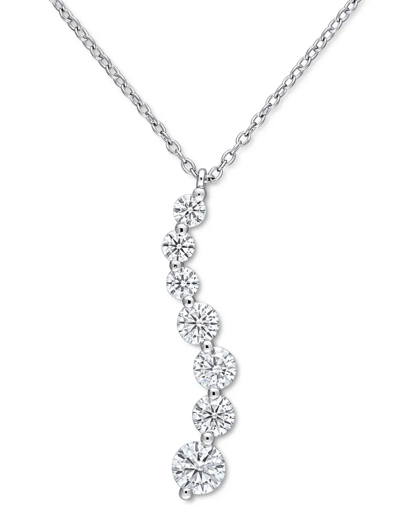 Lab-Grown Moissanite Swirl 18" Pendant Necklace (1-1/2 ct. t.w.) in Sterling Silver