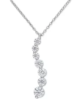 Lab-Grown Moissanite Swirl 18" Pendant Necklace (1-1/2 ct. t.w.) in Sterling Silver