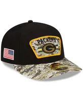 Men's Black-Camouflage Green Bay Packers 2021 Salute To Service Low Profile 59FIFTY Fitted Hat - Black