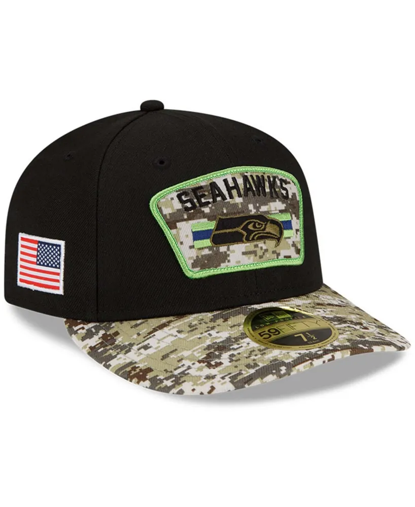 Men's New Era Black Seattle Seahawks 2021 Salute To Service Cuffed Knit Hat