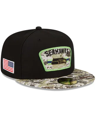 Men's Black-Camouflage Seattle Seahawks 2021 Salute To Service 59FIFTY Fitted Hat - Black