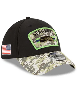 Men's Black-Camouflage Seattle Seahawks 2021 Salute To Service 39THIRTY Flex Hat - Black