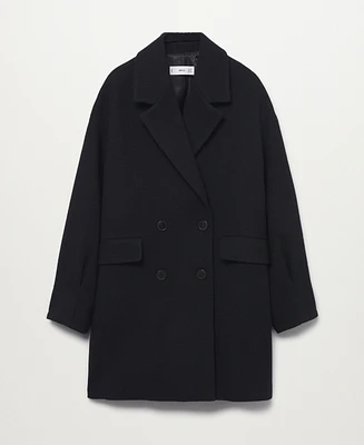 Mango Women's Herringbone Double-Breasted Coat