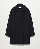 Mango Women's Herringbone Double-Breasted Coat