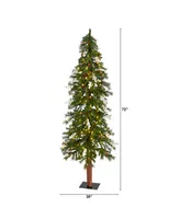 Alpine Artificial Christmas Tree with Pinecones, Berries and 200 Warm Led Lights, 6'