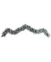 Flocked Artificial Christmas Garland with 50 Warm Led Lights, 9'