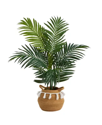 4' Kentia Palm Artificial Tree in Boho Chic Planter