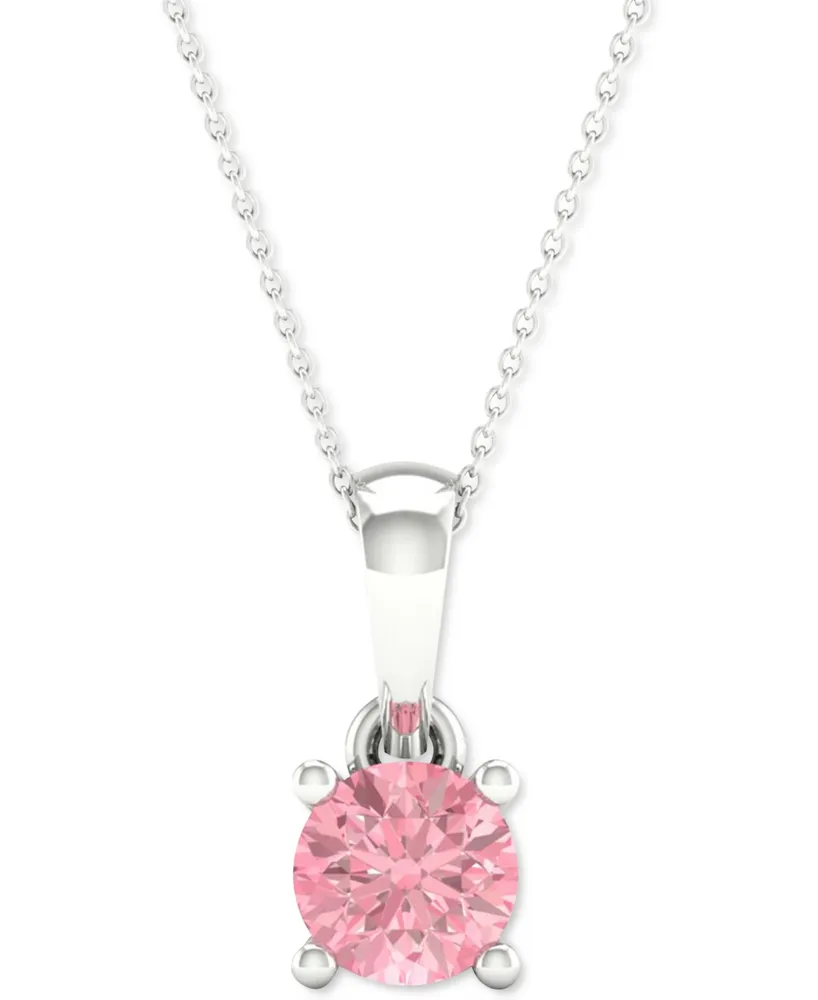 Lab-Grown Pink Diamond Solitaire Necklace