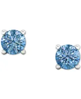 Forever Grown Diamonds Lab-Created Blue Diamond Stud Earrings (1/4 ct. t.w.) in Sterling Silver