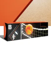 Black Series Night Glow Volleyball Set, Led Light-Up Ball and Stand Up Net
