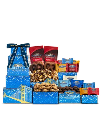 Wine Country Gift Baskets Ghirardelli Chocolate Lovers Gift Tower, 14 Pieces
