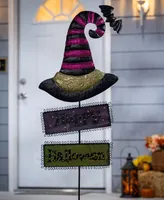 Gerson International 38.78" Witch's Hats with Halloween Signs Yard Stake Set, 2 Pieces