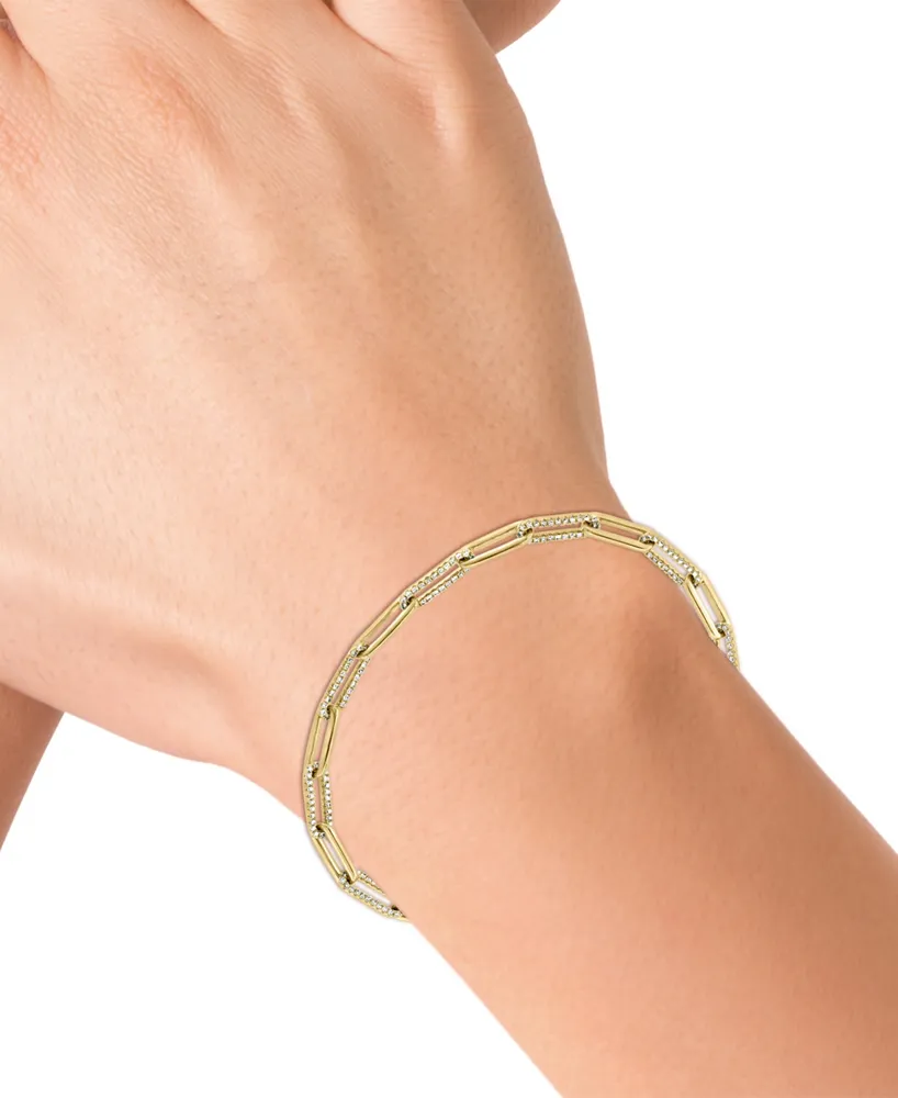 Effy Diamond Paperclip Link Bracelet (7/8 ct. t.w.) in 14k Gold