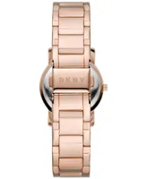 Dkny Women's Soho Rose Gold-Tone Stainless Steel Bracelet Watch 29mm