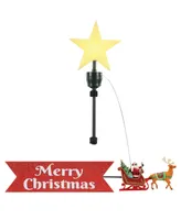 Mr. Christmas Santa's Sleigh Animated Tree Topper with Banner