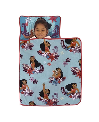 Moana Feel the Waves, Coral with Pua Pig and Tropical Flowers Toddler Nap Mat