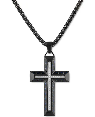Esquire Men's Jewelry Diamond Cross 22" Pendant Necklace Gold Tone Ion