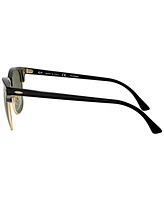 Ray-Ban Unisex Polarized Low Bridge Fit Sunglasses, RB3016F Clubmaster Classic 55