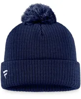 Men's Navy St. Louis Blues Core Primary Logo Cuffed Knit Hat with Pom