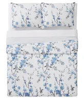 Cannon Kasumi Floral 3 Piece Duvet Cover Set, Full/Queen - White