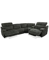 Sebaston -Pc. Fabric Sectional with Power Motion Recliners and 1 Usb Console