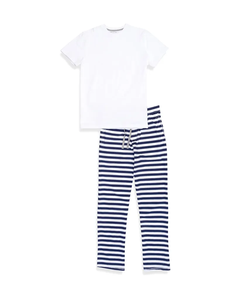 Pajamas for Peace Nautical Stripe Neutral Men's 2-Piece Pajama Set