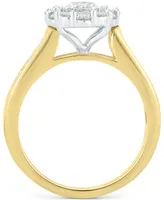 Diamond Halo Channel-Set Bridal Set (2 ct. t.w.) in 14k Two-Tone Gold