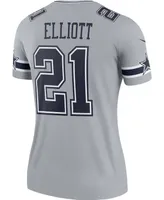 Women's Ezekiel Elliott Gray Dallas Cowboys Inverted Legend Jersey