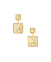 Ettika Double Square Statement Earrings - Gold