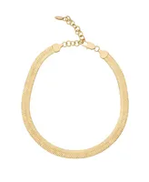 Ettika Gold-Plated Flat Snake Chain Necklace - Gold