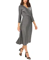 Msk Metallic Midi Dress