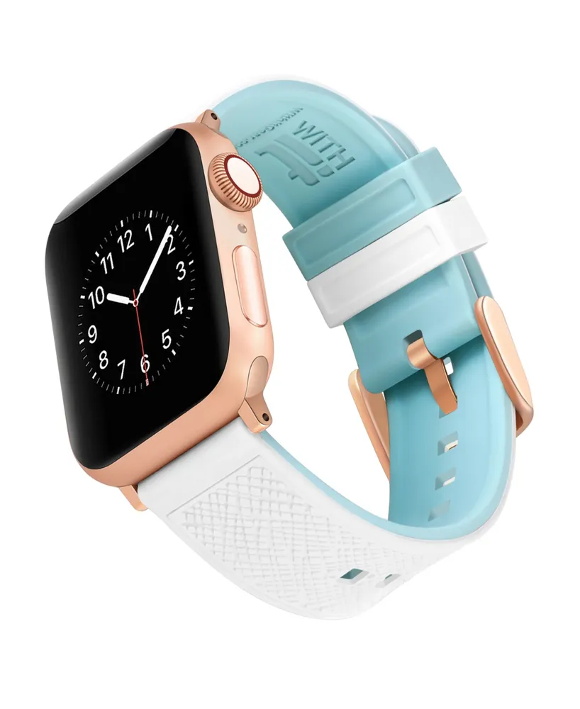 WITHit White and Teal Silicone ColorPop Band Compatible with 38/40/41mm Apple Watch