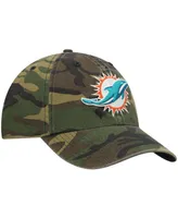 Men's Camo Miami Dolphins Woodland Clean Up Adjustable Hat