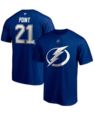Men's Brayden Point Blue Tampa Bay Lightning Authentic Stack Name and Number T-shirt